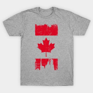 Canadian Flag - Variant - Red - Distressed T-Shirt